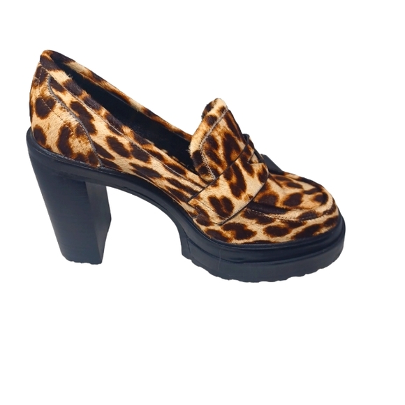 Gianni Bini sz 6.Maxxwelle leopard print Faux Calf Hair Platform  Shoes - Picture 4 of 6